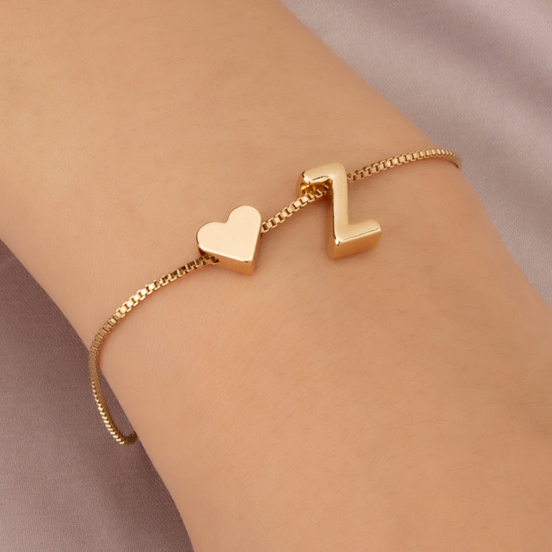 Armband met Hartvormige Letters