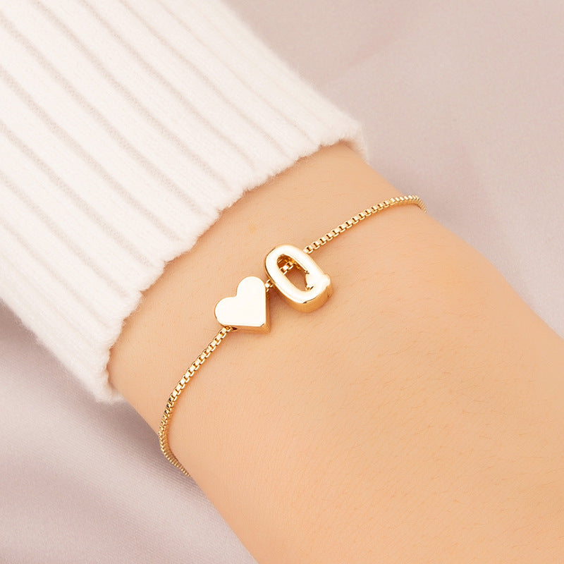 Armband met Hartvormige Letters