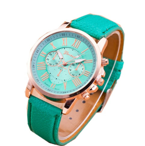 Horloges met leren band en trendy quartz uurwerk