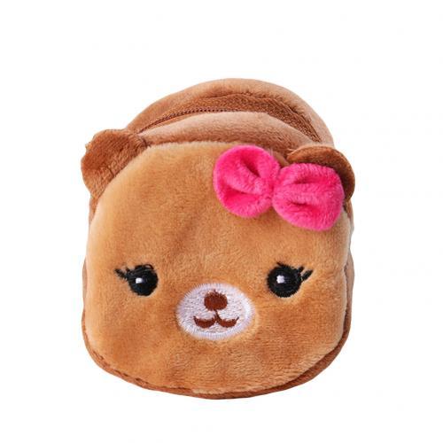 Schattige Dierenprint Pluche Kleine Portemonnee met Rits
