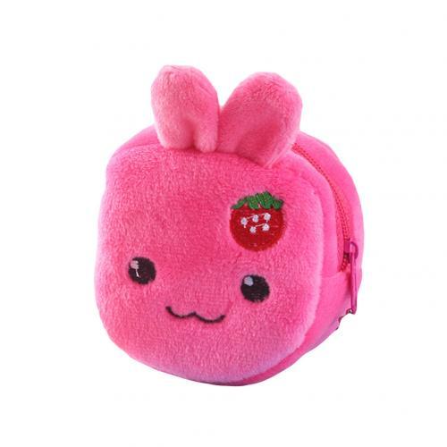 Schattige Dierenprint Pluche Kleine Portemonnee met Rits