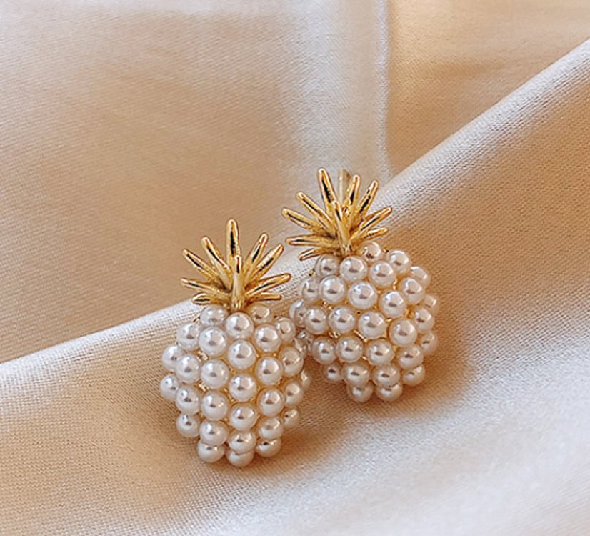 Ananas Zeester Parel Oorbellen