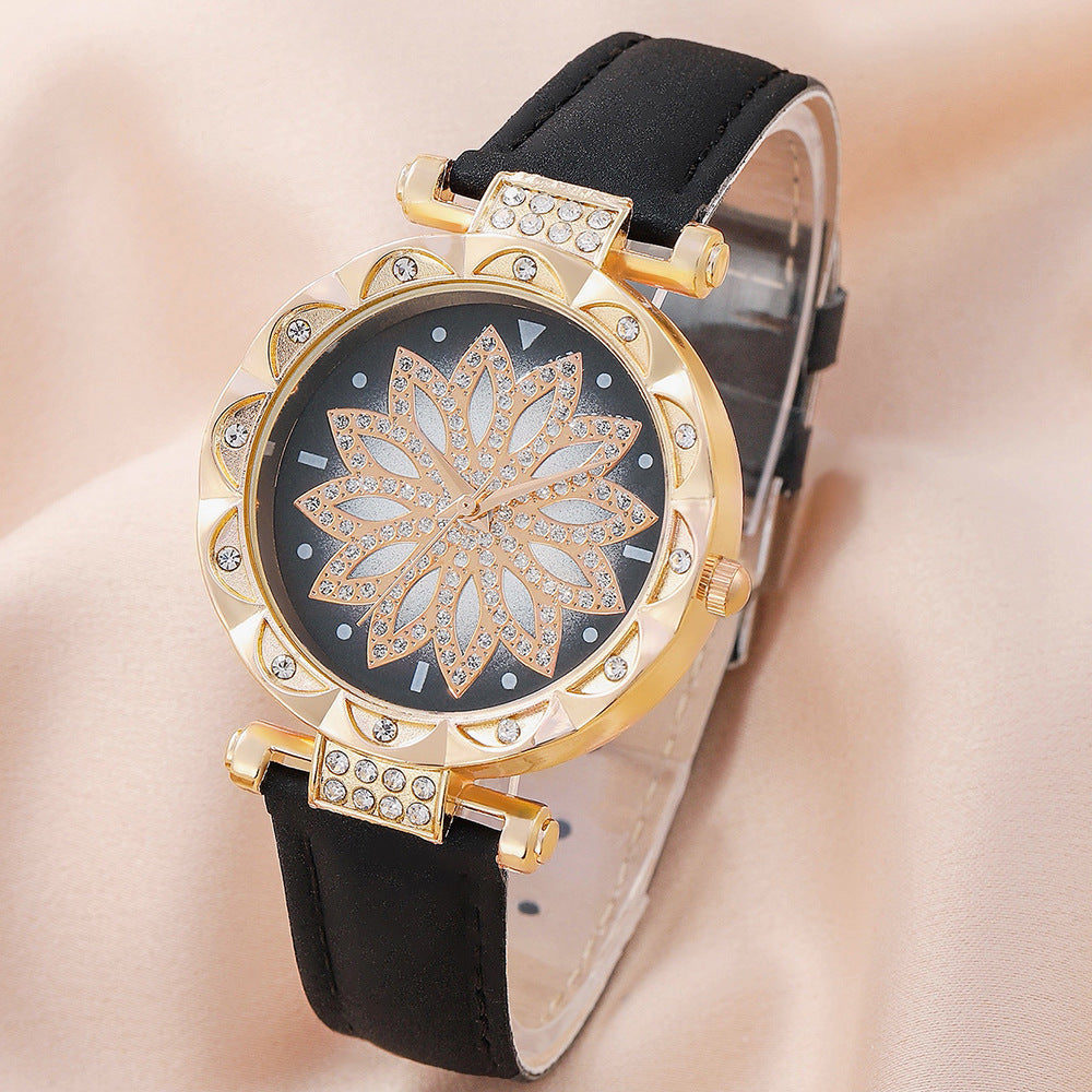 5-delige cadeauset met quartz horloge en sieraden