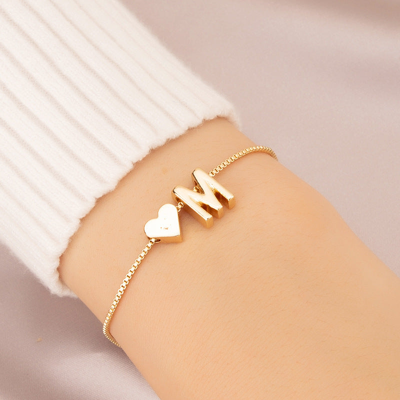 Armband met Hartvormige Letters