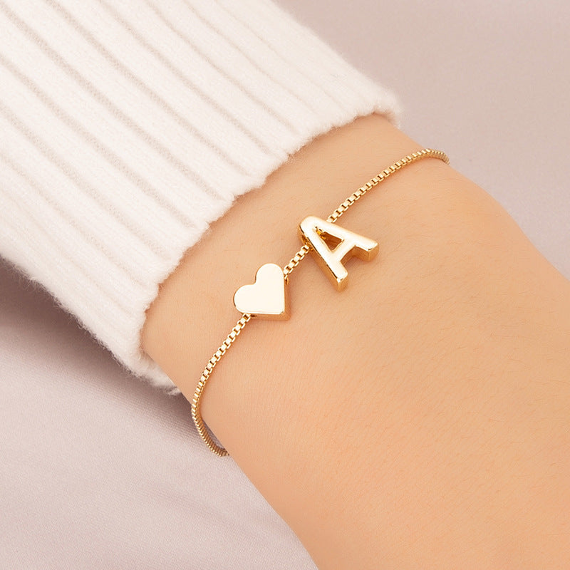 Armband met Hartvormige Letters