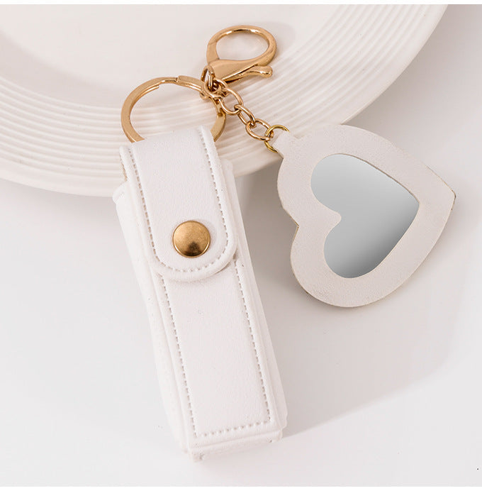 Trendy Sleutelhanger met Spiegel & Lippenstiftvakje