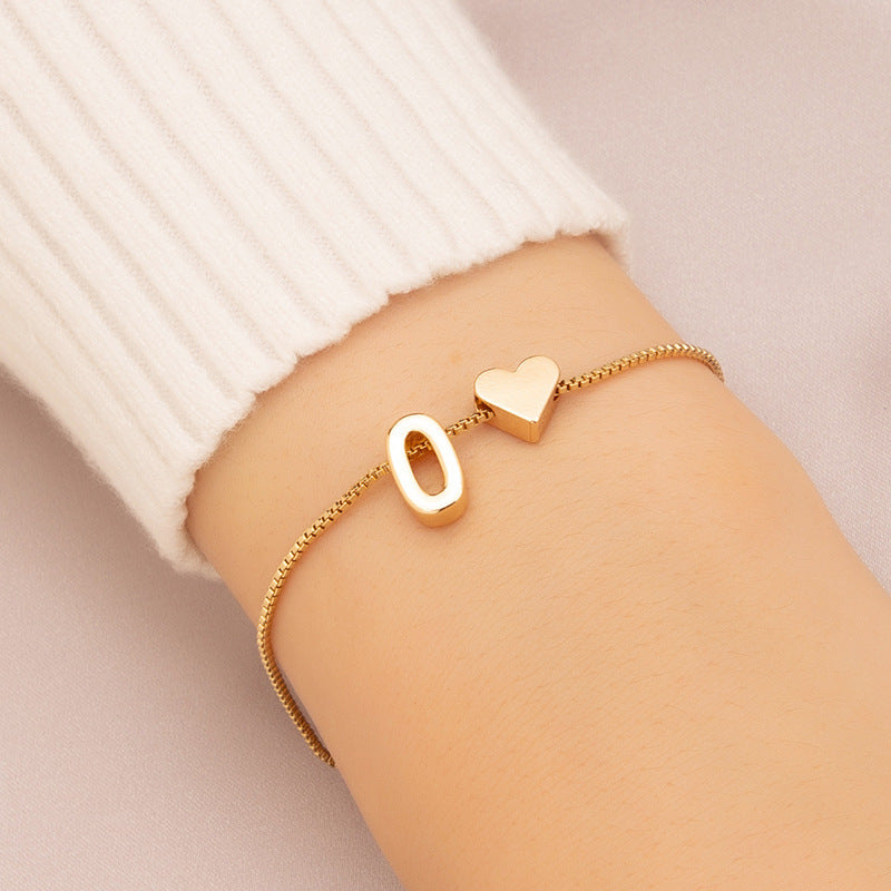Armband met Hartvormige Letters