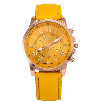 Horloges met leren band en trendy quartz uurwerk