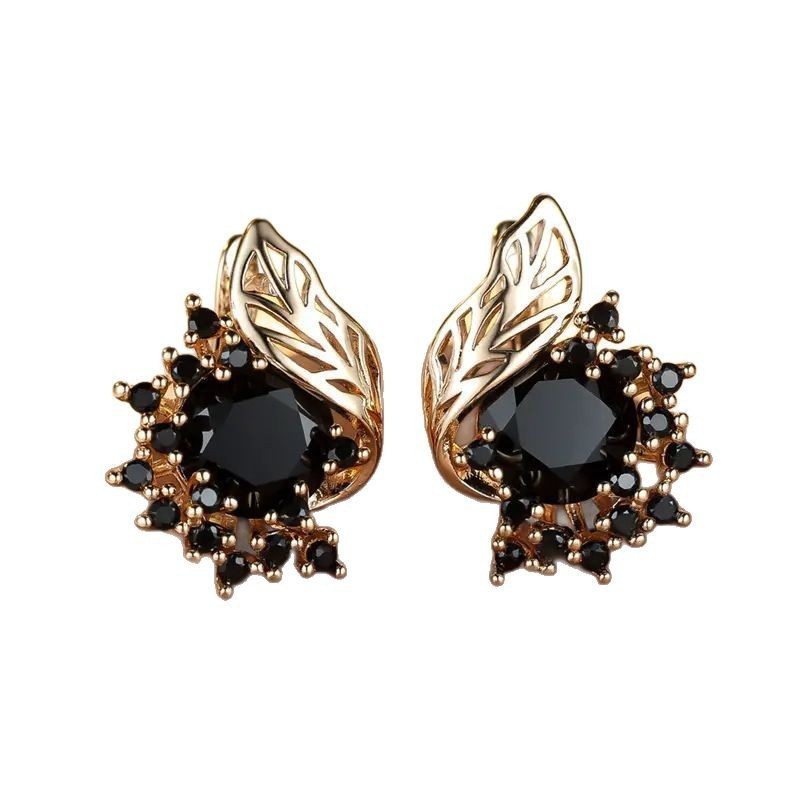 Zwarte Elegante Luxe Oorbellen