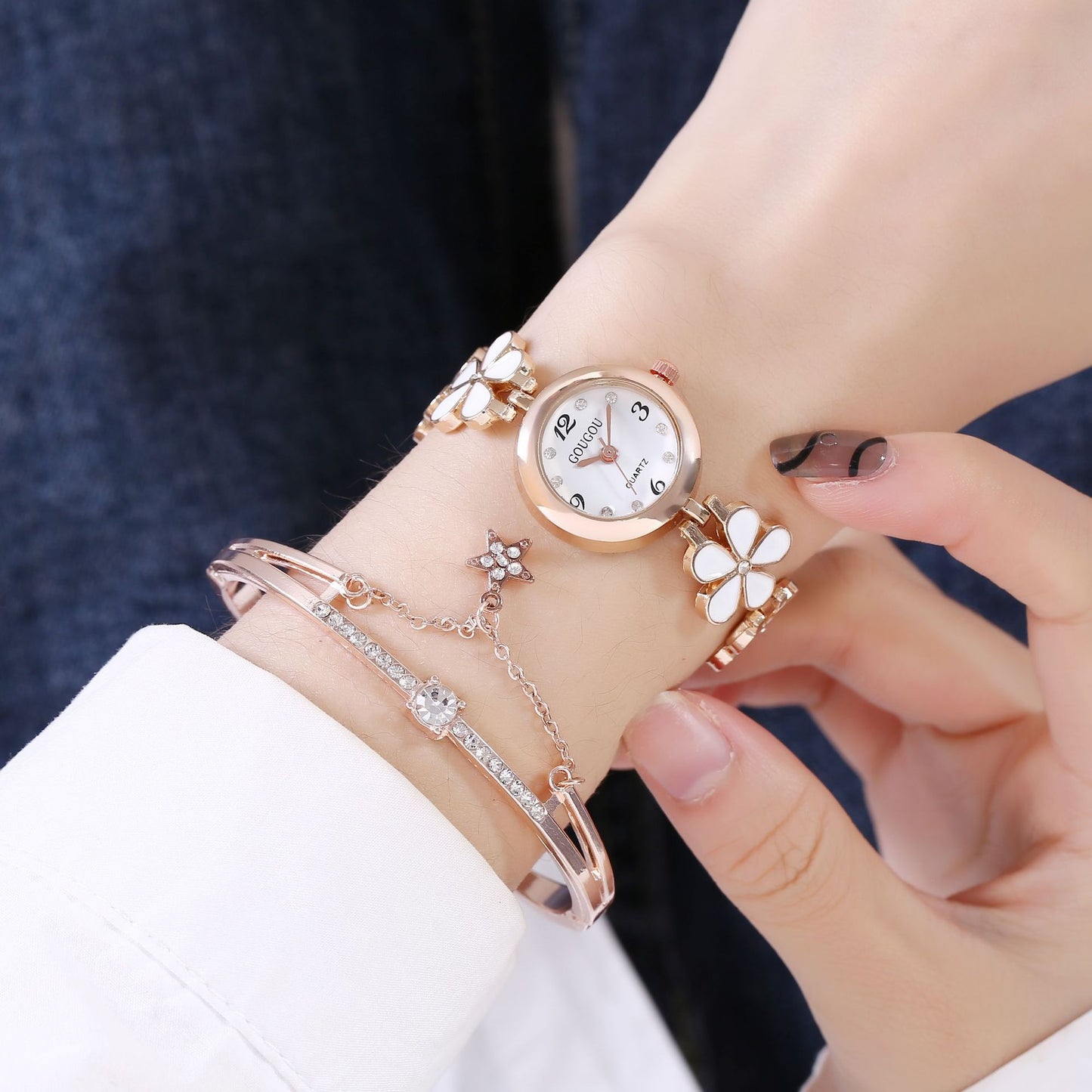 Armbandhorloge met Bloemen