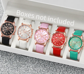 Horloges met leren band en trendy quartz uurwerk