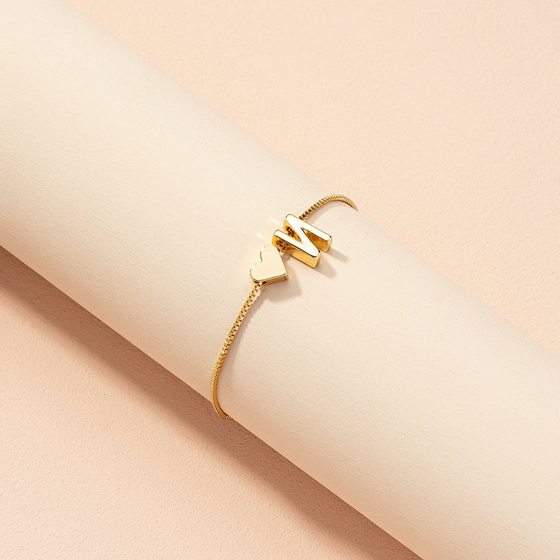 Armband met Hartvormige Letters