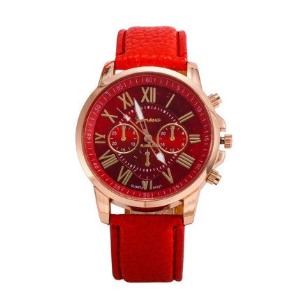 Horloges met leren band en trendy quartz uurwerk