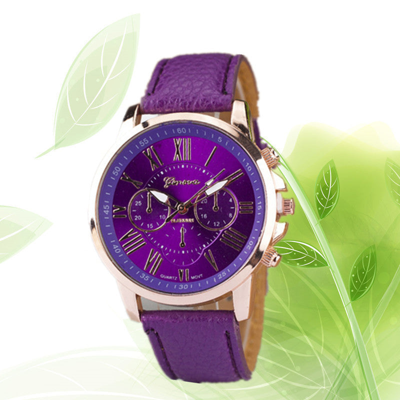 Horloges met leren band en trendy quartz uurwerk
