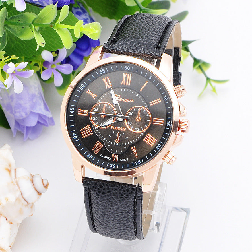 Horloges met leren band en trendy quartz uurwerk