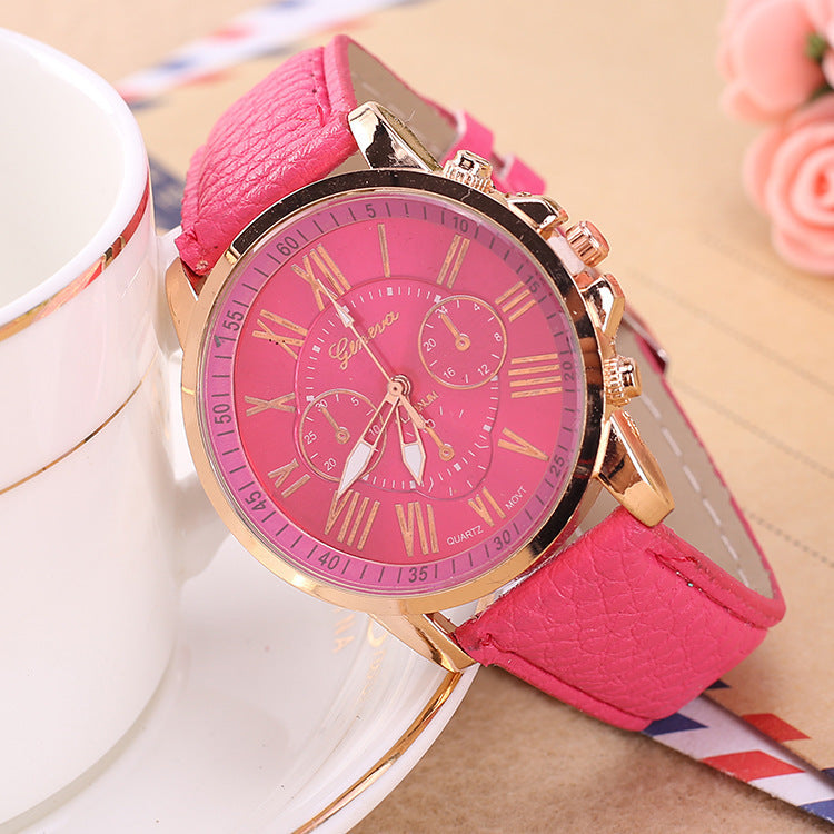 Horloges met leren band en trendy quartz uurwerk