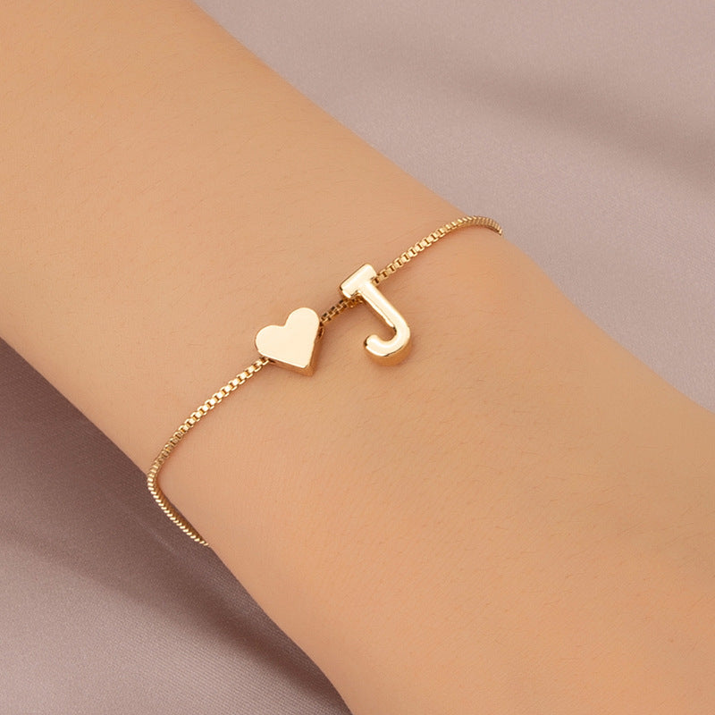 Armband met Hartvormige Letters