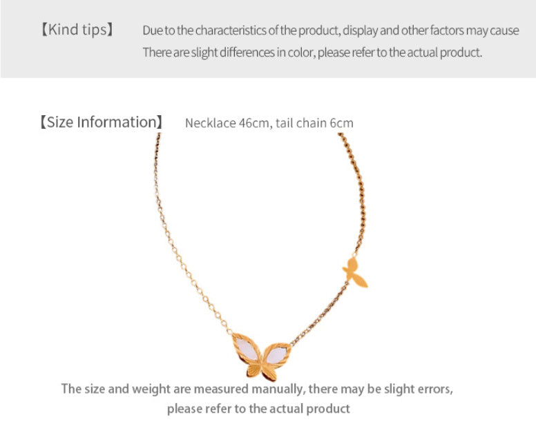 Fashion Butterfly Pendant Stainless Steel Necklace