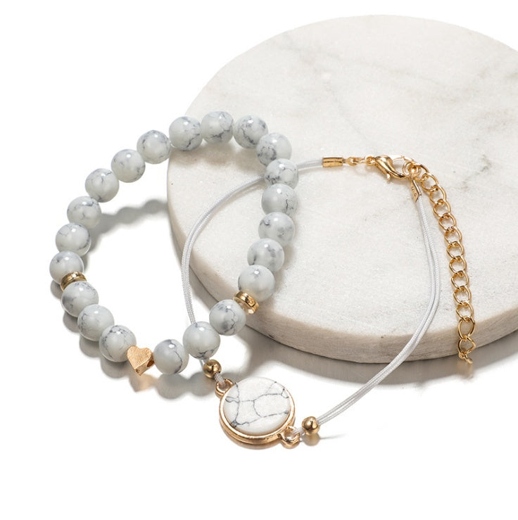 Creatieve Armband met Pijnsteen – Vierdelige Set