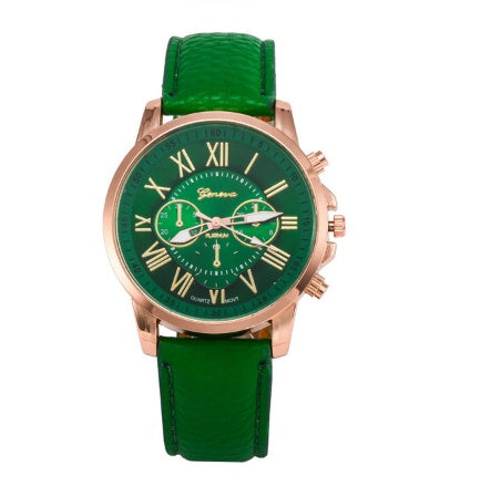 Horloges met leren band en trendy quartz uurwerk