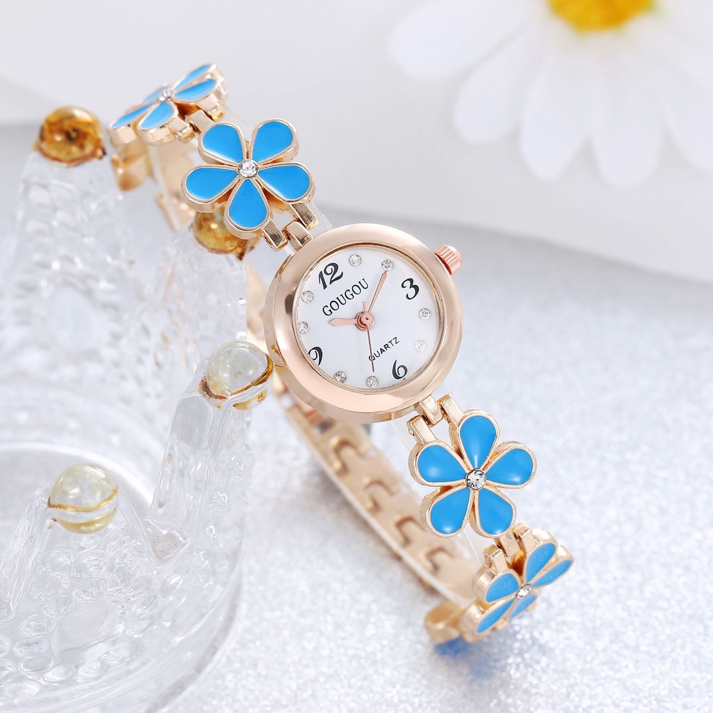 Armbandhorloge met Bloemen