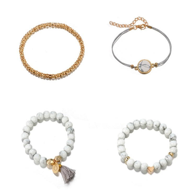 Creatieve Armband met Pijnsteen – Vierdelige Set