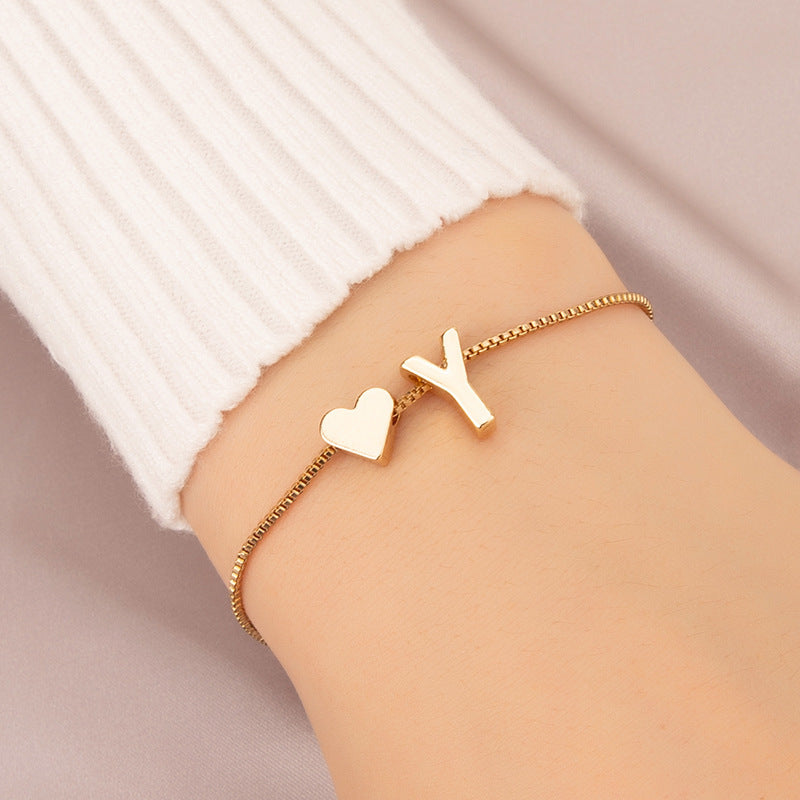 Armband met Hartvormige Letters