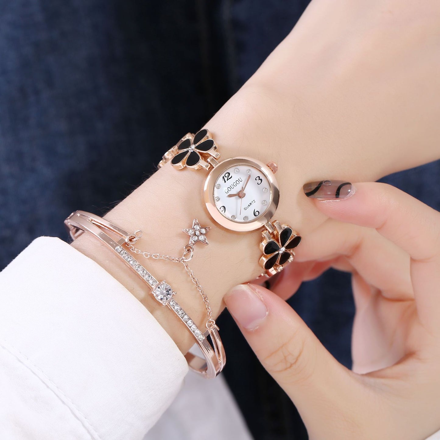 Armbandhorloge met Bloemen