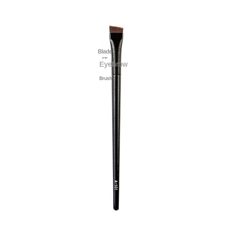 10-delige Zwarte Oogmake-up Kwastenset met Leren Etui