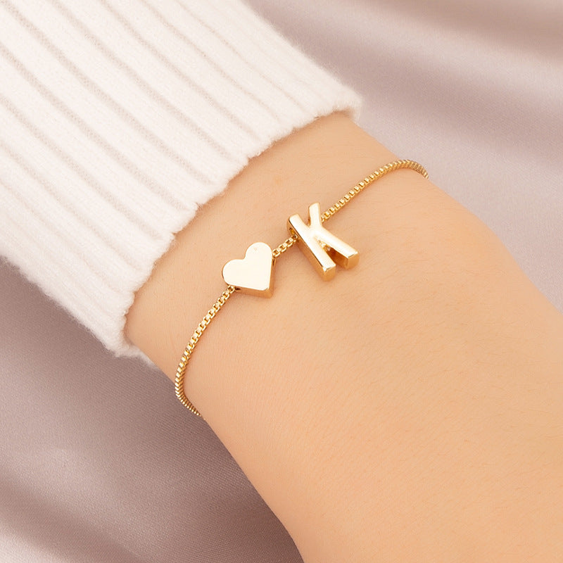 Armband met Hartvormige Letters