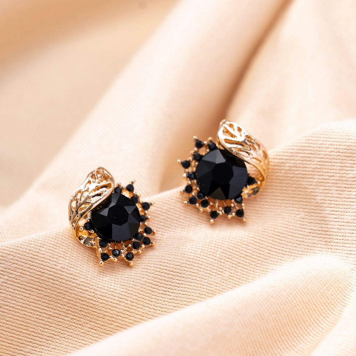 Zwarte Elegante Luxe Oorbellen