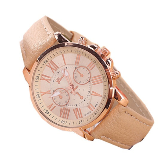 Horloges met leren band en trendy quartz uurwerk
