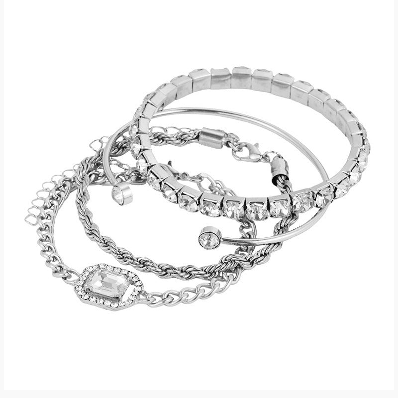Mode Sieraden 4-delige Kristallen Armbandenset