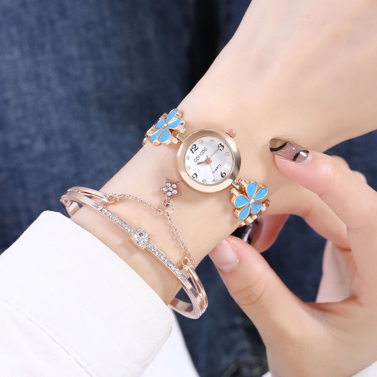 Armbandhorloge met Bloemen