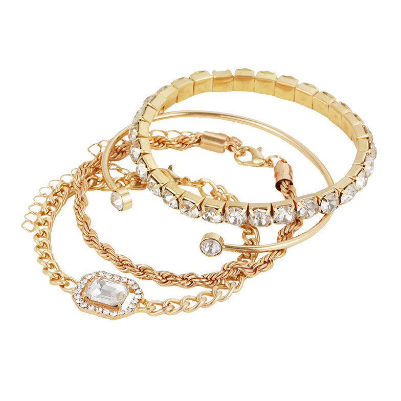 Mode Sieraden 4-delige Kristallen Armbandenset