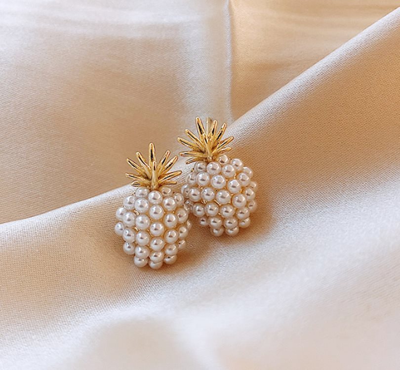 Ananas Zeester Parel Oorbellen