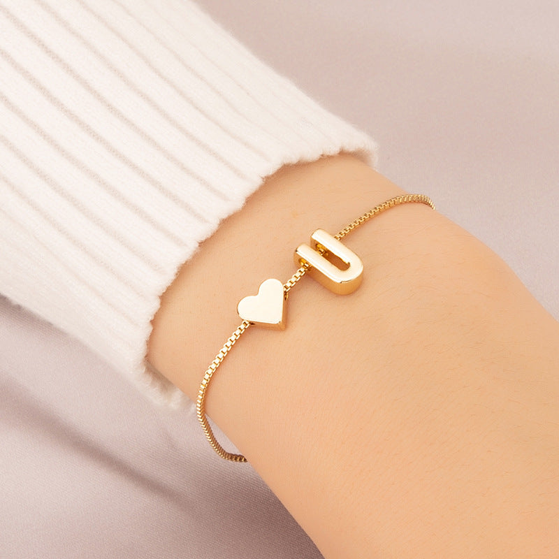 Armband met Hartvormige Letters