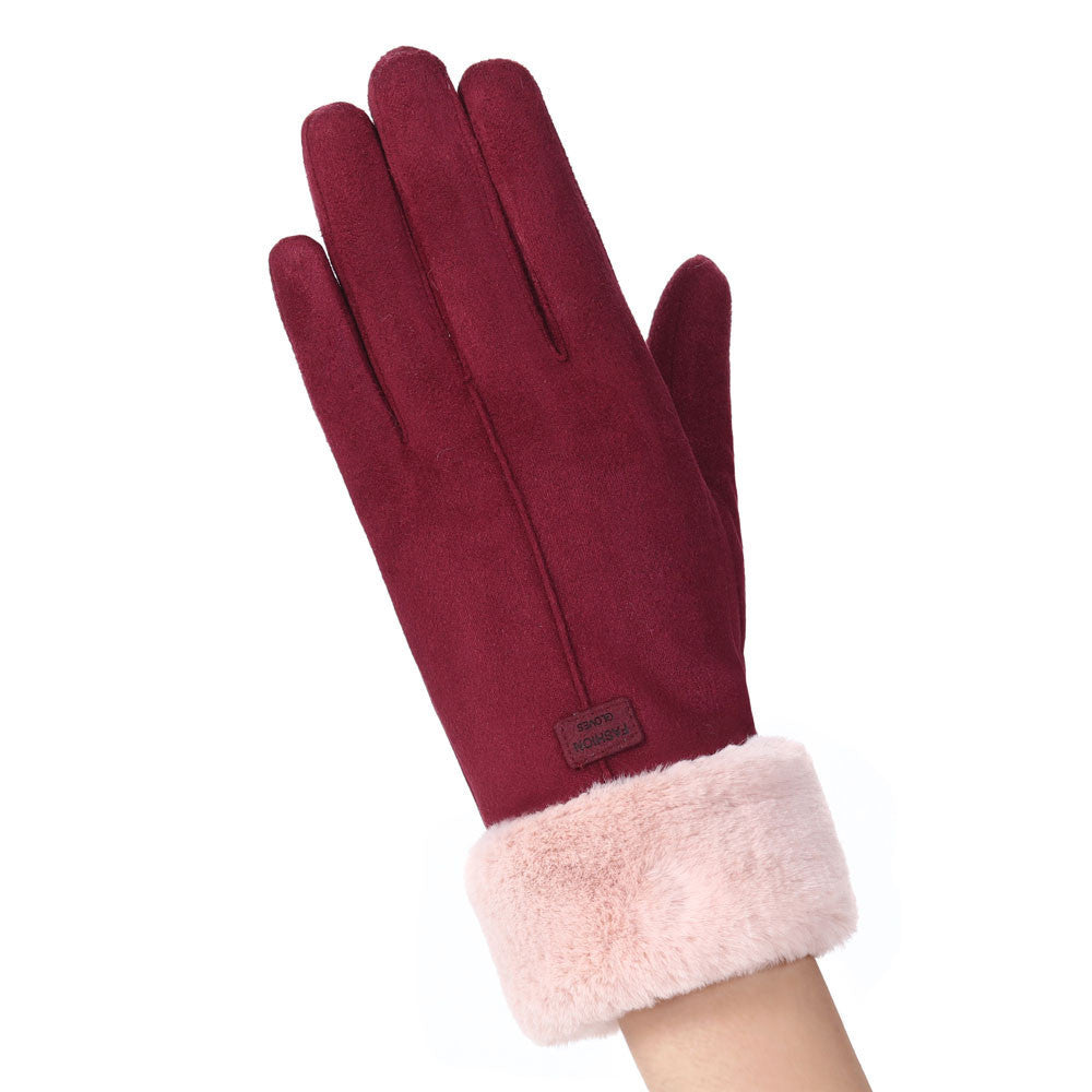 Dames Winterhandschoenen van Fluweel en Suède