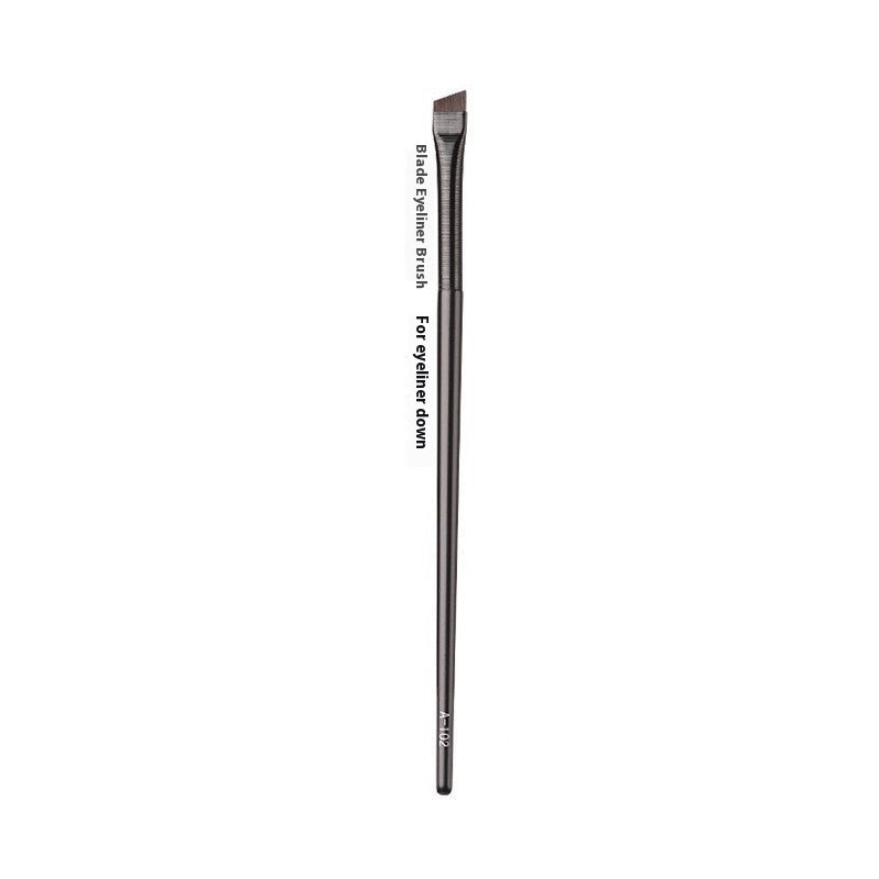 10-delige Zwarte Oogmake-up Kwastenset met Leren Etui