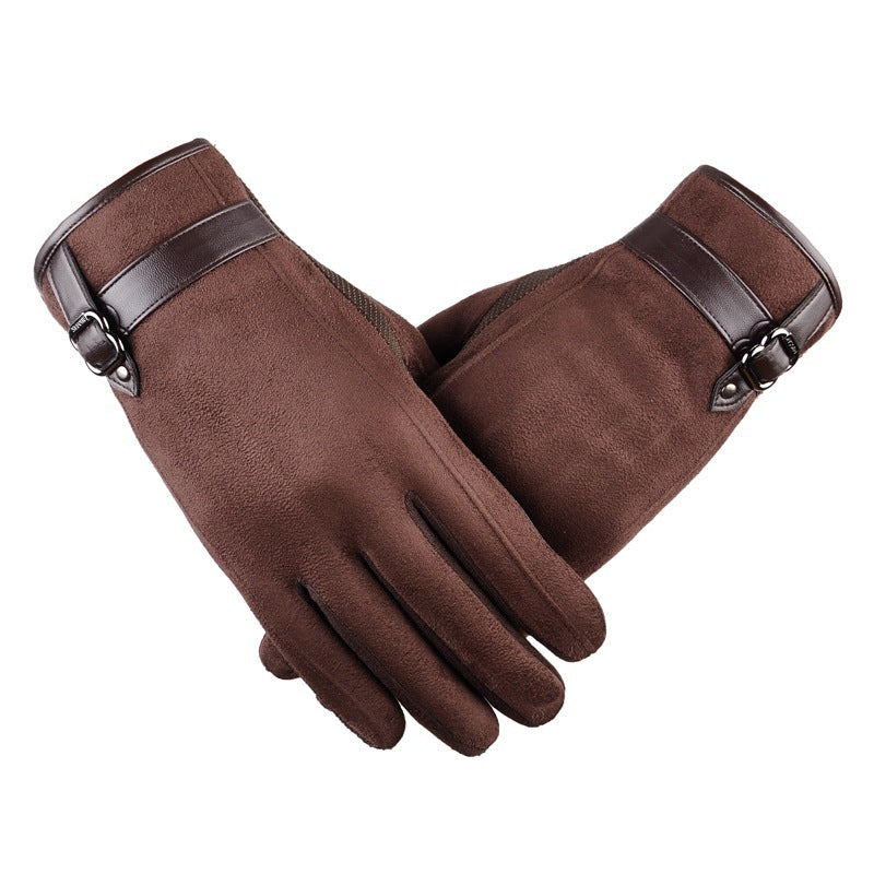 Warme suède handschoenen met touchscreenfunctie