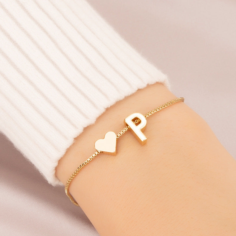 Armband met Hartvormige Letters