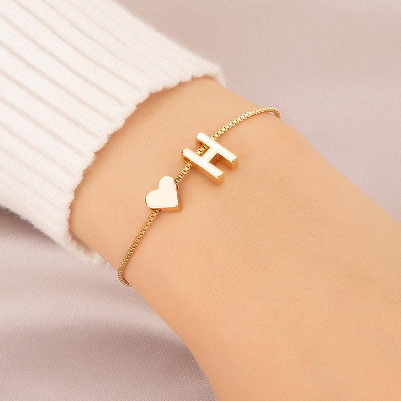 Armband met Hartvormige Letters