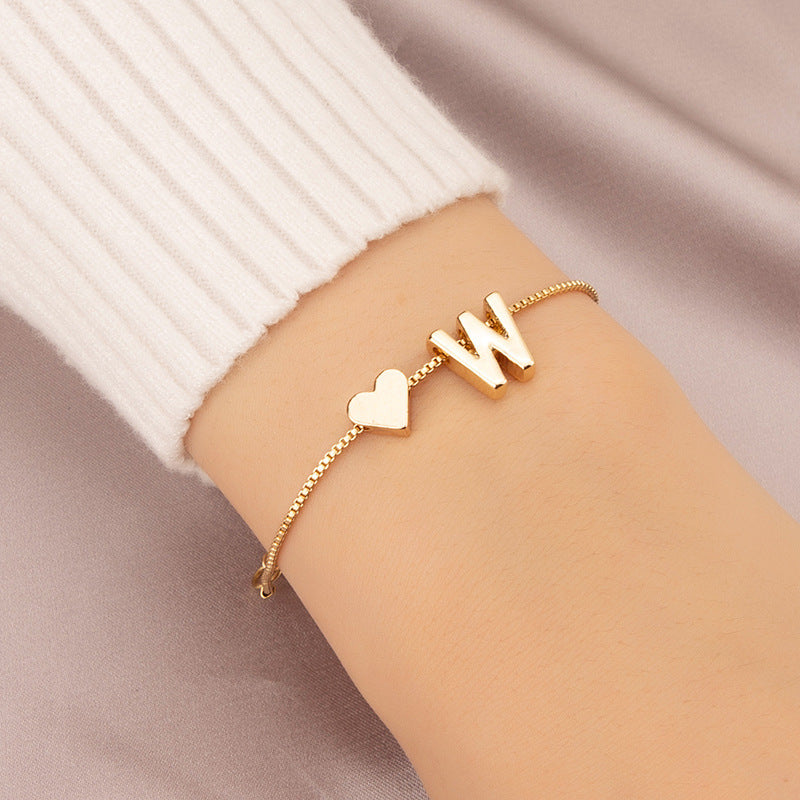 Armband met Hartvormige Letters