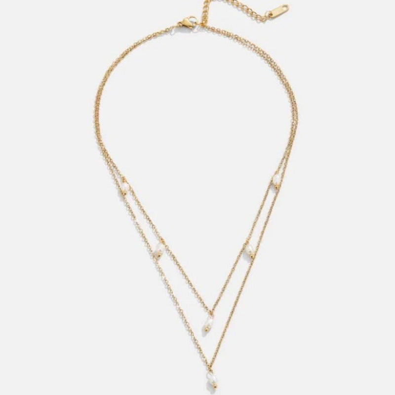 Goud Natuurlijke Parel Twin Ketting