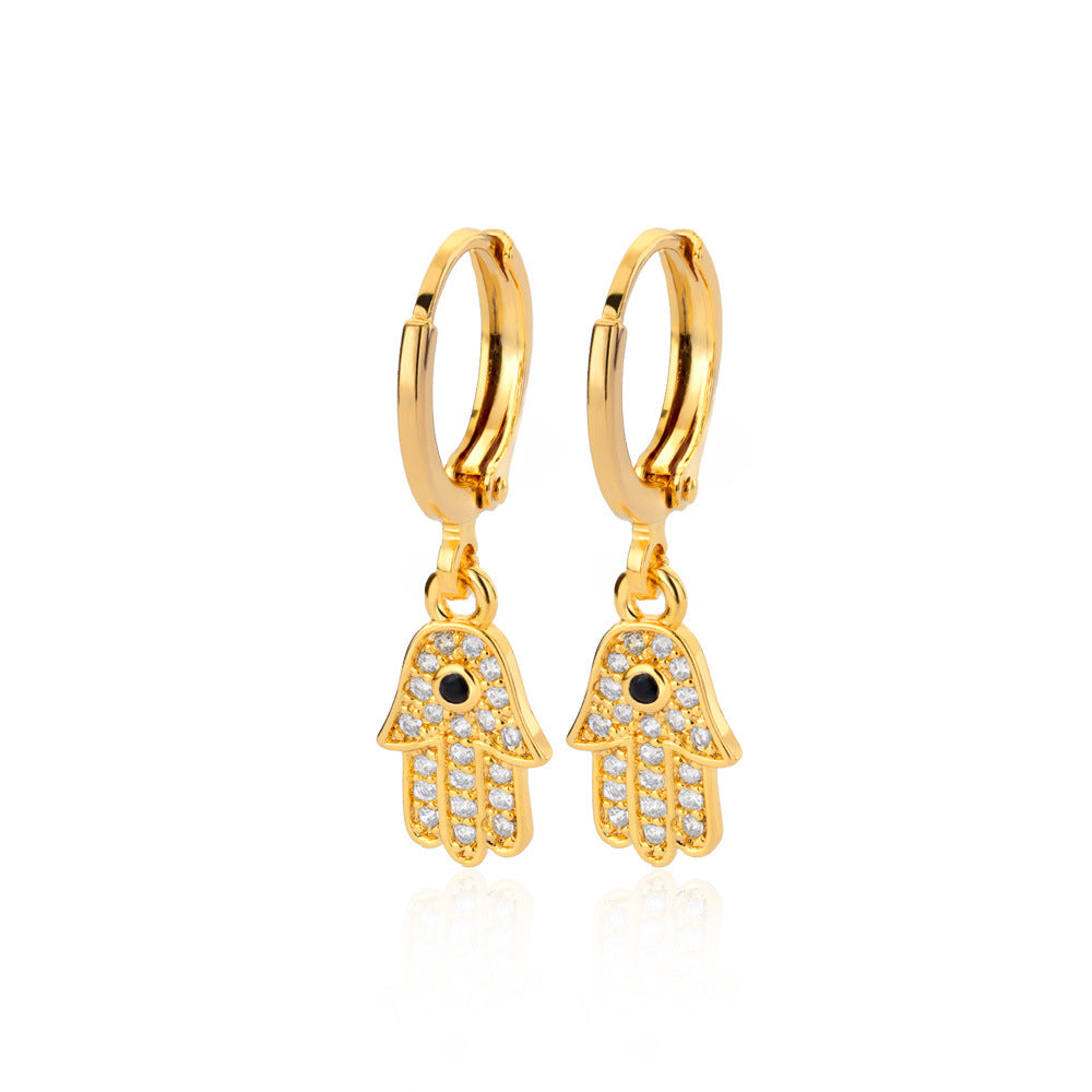 Diamanten Vlinder & Hart Hanger Oorbellen