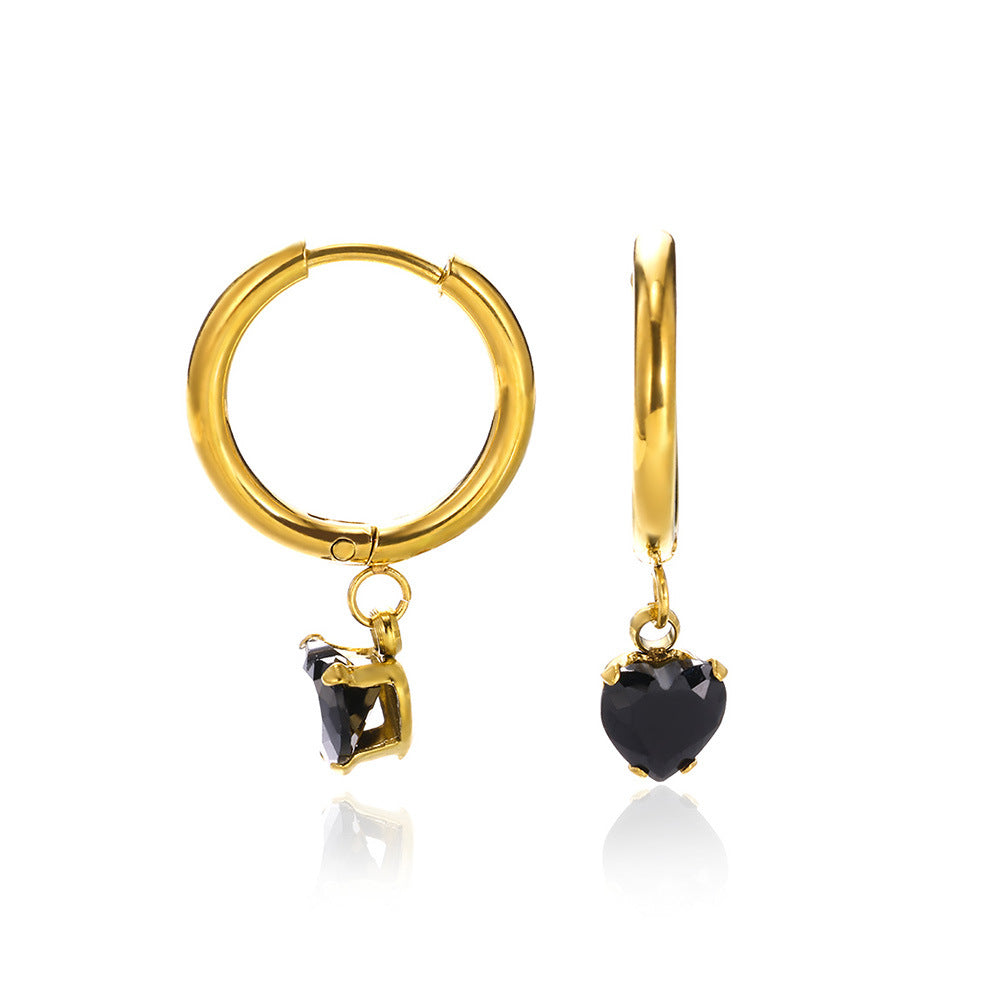 Diamanten Vlinder & Hart Hanger Oorbellen
