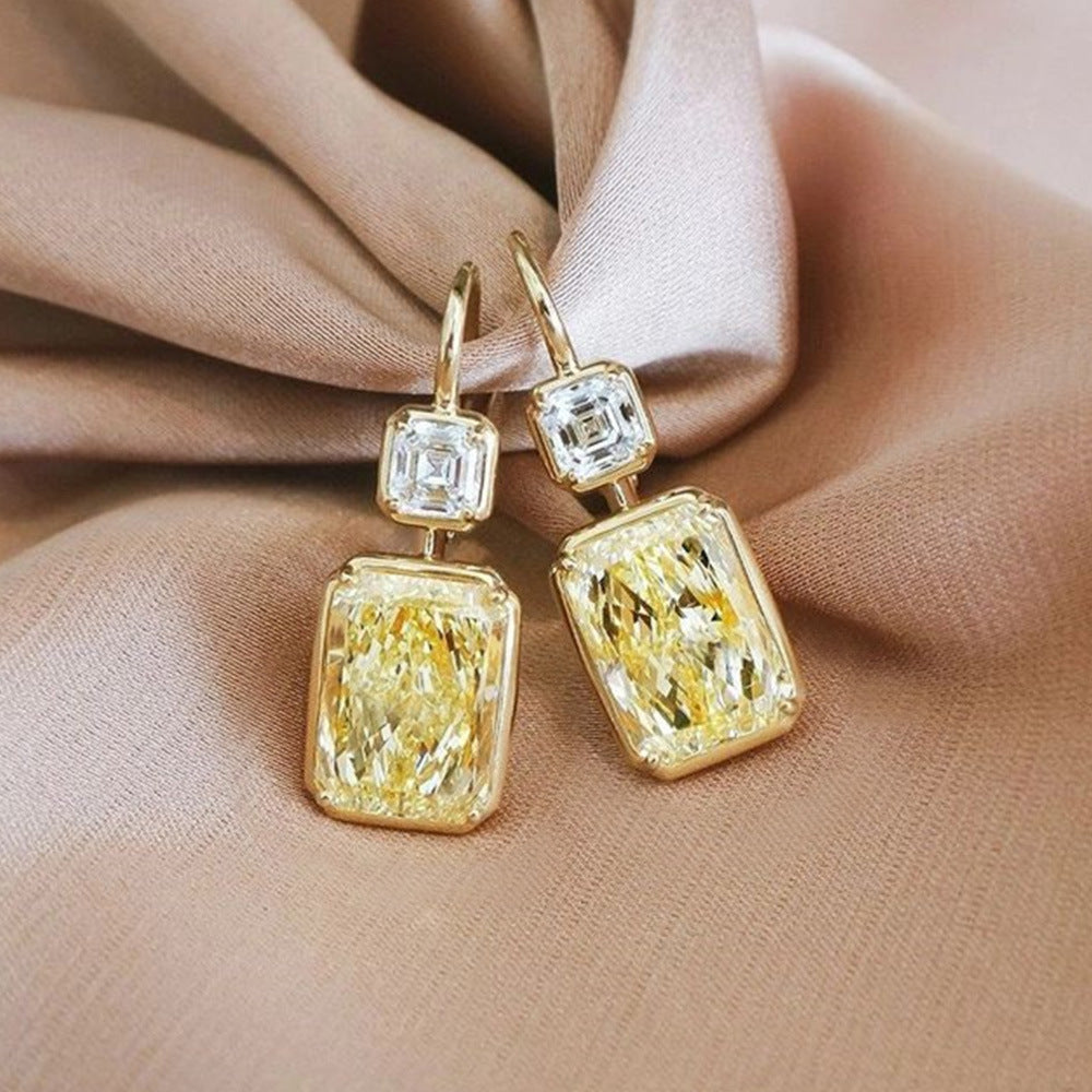 Diamant Vierkante Zirkonia Oorbellen