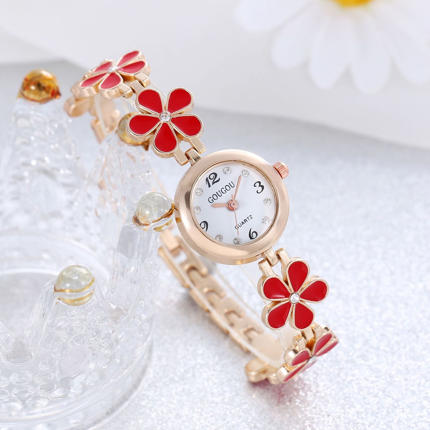 Armbandhorloge met Bloemen