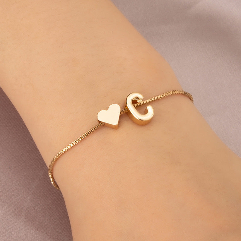 Armband met Hartvormige Letters