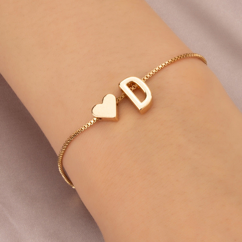 Armband met Hartvormige Letters